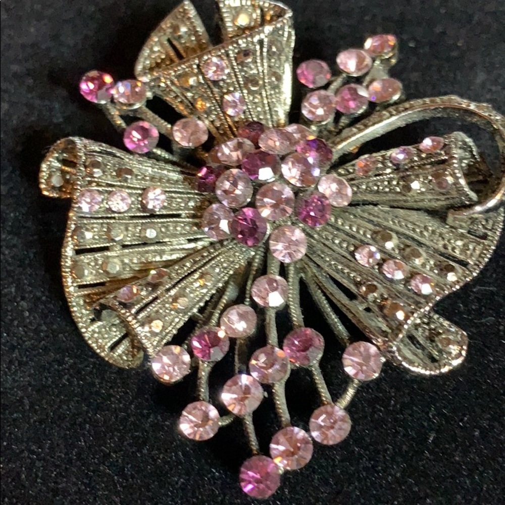 Lavender/Purple,& Marquisette Vintage Retro Brooch - Picture 2 of 7